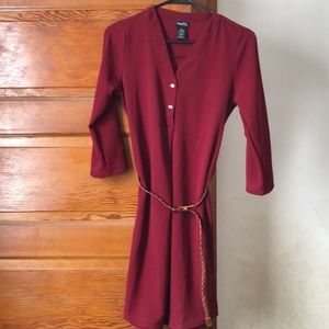 Wine red 3/4 sleeved dress!
